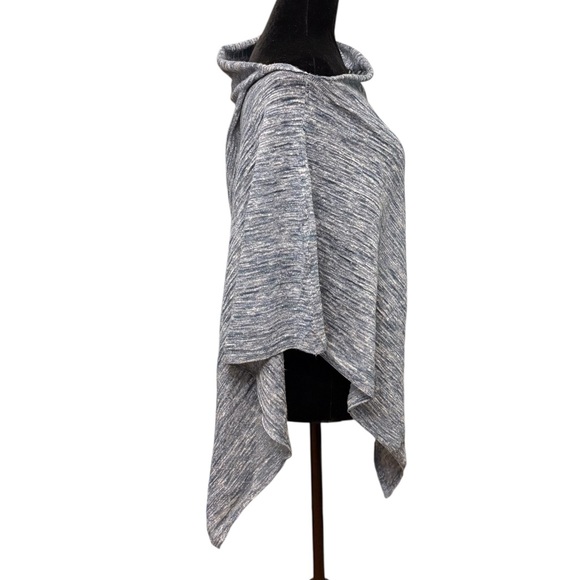 Eileen Fisher Hazy Striped Linen Poncho blue - Picture 3 of 5